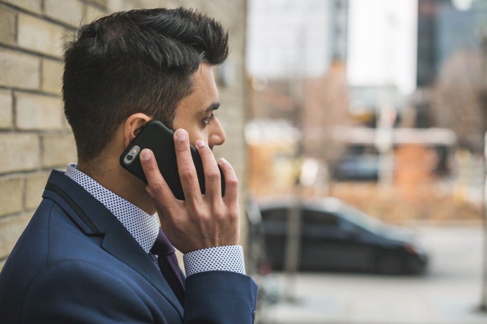 A professional on a call